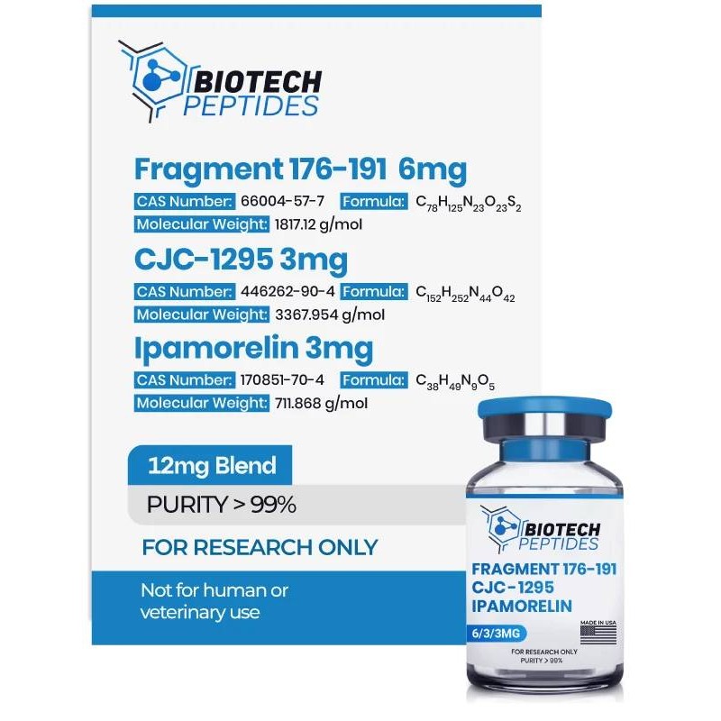 Fragment 176-191 & CJC-1295 & Ipamorelin Blend (12mg)